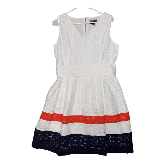Duffield Lane A-line White and Red Midi Dress - Picture 2 of 4